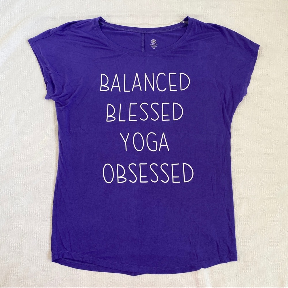 Gaiam Balanced Blessed Yoga Obsessed T-shirt